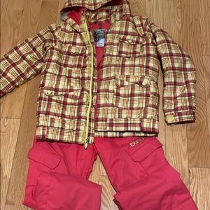 Girls Burton snow jacket pants set medium 10/12
